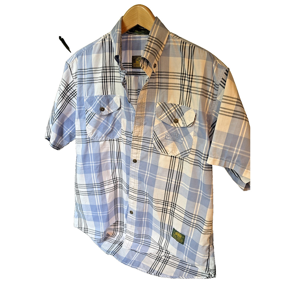 Vintage Rare Camel Trophy Essential Short Sleeved Plaid Shirt Men's L Spring